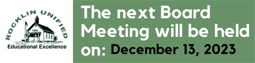 Next Board Meeting: Dec. 13, 2023